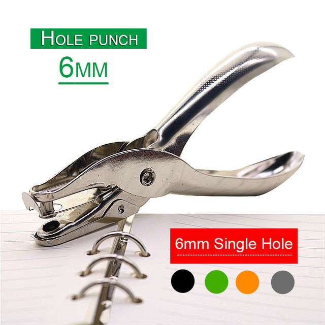 School Office Metal Single Hole Puncher Hand Paper Punch Single Hole  Scrapbooking Punches 8 Pages All